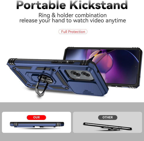 Motorola Moto G Stylus 5G 2024 Case with Camera Lens Cover, HD Screen Protector, Dual Layer Military-Grade Protective