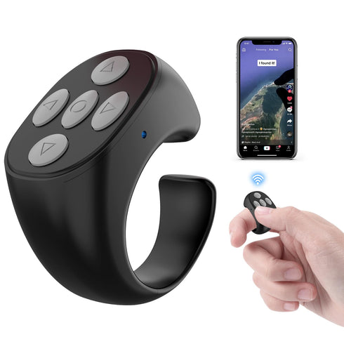 Iesooy Fingertip Wireless Bluetooth Remote Control, Fingertip Ring, Scrolling Ring Remote Control