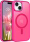 BENTOBEN iPhone 15 Plus Case, Translucent Matte Slim Shockproof Magnetic Phone Case, Compatible with MagSafe, Hot Pink,