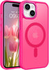 BENTOBEN Hot Pink Case for iPhone 15, Translucent Matte Magnetic Cover Compatible with MagSafe
