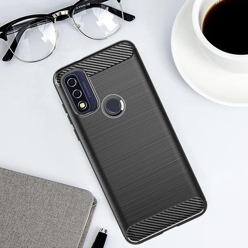 Osophter for Moto G Pure Case with 2pcs Screen Protector, Shock-Absorption Flexible TPU Rubber Protective Cover (Black)