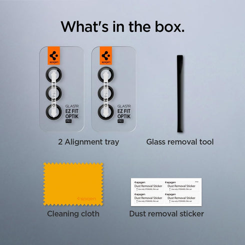 Spigen Camera Lens Screen Protector for Galaxy S24, GlasTR EZ Fit Optik Pro, Black, 2 Pack