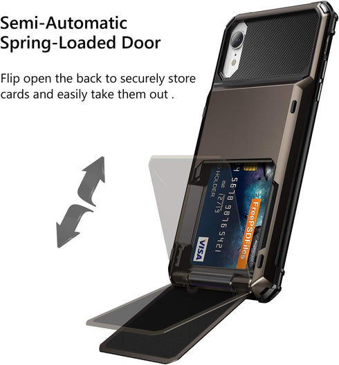 Vofolen Case for iPhone XR, Wallet ID Slot Credit Card Holder, Scratch Resistant Dual Layer Protective Cover