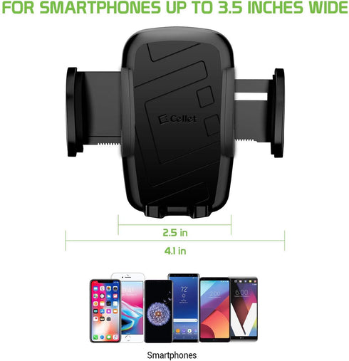 Cellet Telescoping Arm Car Phone Holder - Adjustable Dashboard & Windshield Mount for Smartphones