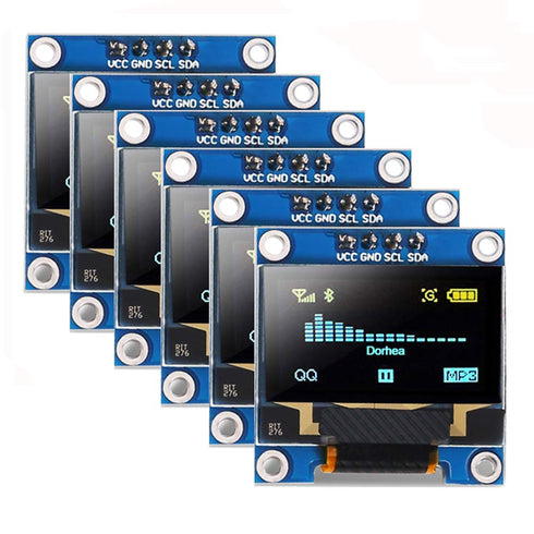 Dorhea 6PCS 0.96 OLED Display Module 12864 128x64 Pixel LCD Yellow Blue