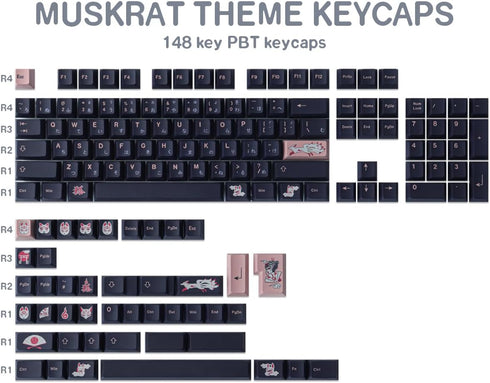 JOMKIZ Keycaps, 148 Keys Dye Sublimation Cherry Profile Keycap Set for Cherry MX Switches Mechanical Keyboards