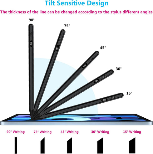 iPencil for iPad, LED Power Display, Pencil with Palm Rejection & Tilt Sensitivity, Stylus Pen for iPad 6/7/8/9/10,