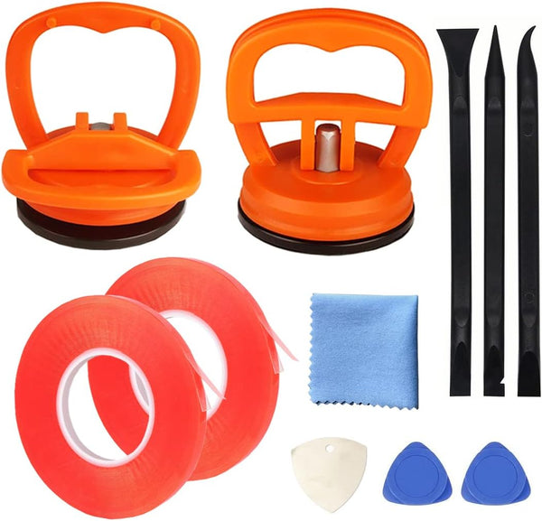 Screen Repair Tool Set of 11, Heavy-Duty Suction Cup, Pry Tool, Mobile Phone Repair Tape for iPhone, iPad, Samsung