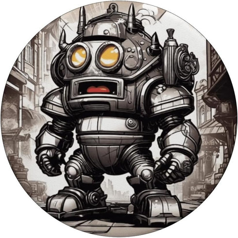 Silly Robot Invasion Anime Vintage Comic Book Style Graphic PopGrip Standard by PopSockets