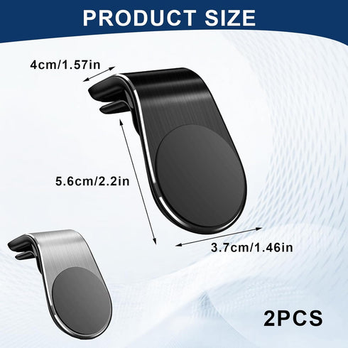 Nouiseuns 2 Pack Magnetic Navigation Bracket Universal Alloy Car Magnet Vent Phone Holder for Cell Phone, Strong