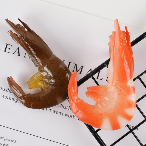 8PCS Fake Shrimp Artificial Shrimp Figures Simulated Cooked Shrimps Realistic Shrimps Model Food for Kitchen Home