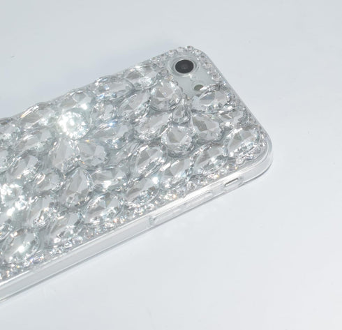 TPU Soft 3D Heavy Duty Case for iPhone SE 2020/iPhone 8/iPhone 7, Stunning Stones Crystal Rhinestone Glitter Cover