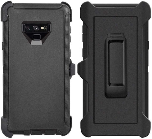 Defender Case for Samsung Galaxy Note 9 | Tough Rugged TPU Hybrid Hard Shell Case for Drop Protection | Black, No