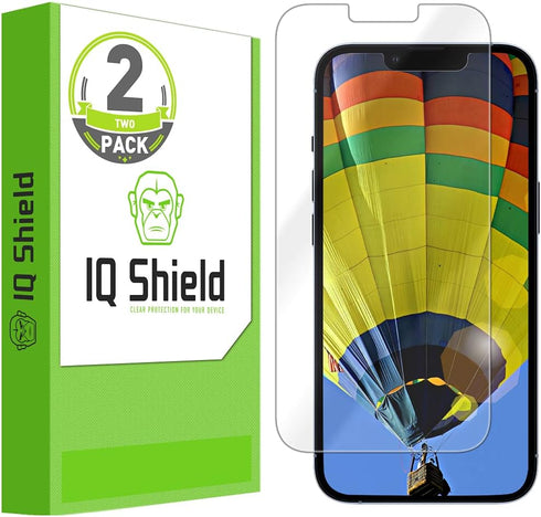 IQShield Anti-Bubble Clear TPU Film Screen Protector for Apple iPhone 14 / 13 Pro (6.1 inch) - 2-Pack