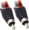 Hakiang 2-Pack Speaker Phono RCA Male to 2 Screw Terminal Female Strip Adapter, Balum Connector