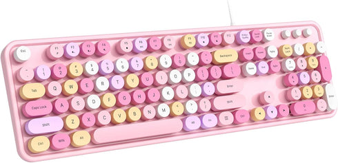 Dilter Wired Keyboard, 104 Keys Full-Sized Typewriter Keyboards, USB Plug and Play Office