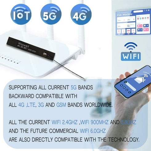 Cellular 5G Internal Antenna - Helium Antenna ipex Lora 700MHz ~6000MHz Mini-Profile Wideband for All 5G, 4G, 3G, WiFi