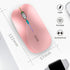 Uiosmuph LED Wireless Mouse, G12 Slim Rechargeable Silent 2.4G Optical Mice with USB Receiver (Rose Gold)