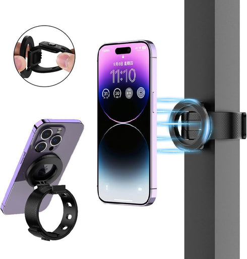 HoneTeek 17 N52 12-17 Magnetic Phone Holder for Stroller, Strong Magnetic Bar Phone Mount for Bike, Gym Treadmill