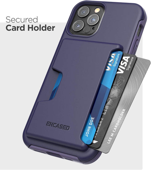 ENCASED Phantom Wallet Case for iPhone 12 Pro Max, Protective Cover with Card Holder Slot (3 Credit Cards Capacity),