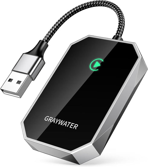 GRAYWATER Wireless CarPlay Adapter - Convert OEM Wired to Wireless Car Play Dongle for Cars 2015+