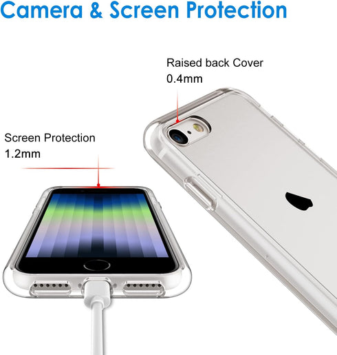 JETech 4.7-Inch Case for iPhone SE 3/2 (2022/2020 Edition), Clear Anti-Scratch Shockproof Phone Bumper Cover