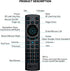 Bluetooth Voice Remote Control, USB Wireless Backlit Air Remote Mouse with IR Learning for PC, Projector, Smart TV