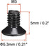 uxcell M3 x 5mm Phillips Screw Fastener - Black for Laptop PC TV Fan Switch (150pcs)