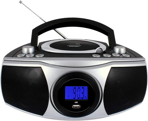 HANNLOMAX HX-315CD Portable CD/MP3 Boombox, AM/FM Radio, Bluetooth, USB Port for MP3 Playback, LCD Display, AC/DC Power