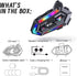 Motorcycle Helmet Bluetooth Headset with Double Noise Cancellation, RGB Lights, IPX6 Waterproof, Strong Bass for Dirt