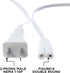 THE CIMPLE CO Figure-8 6 1-15P C7 C8 320 2-Prong 6 (1.8 White Power Cord FT - Non-Polarized Cord for Satellite, CATV