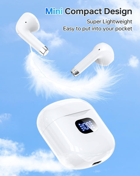 Wireless Earbuds with 5.3 Headphones, 40Hrs Playtime, Waterproof Stereo in-Ear Earphones with Microphone for Sports