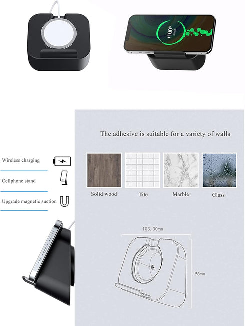 Phone Wall Mount for Magsafe Charger | Bedside Holder Compatible with Magsafe Accessories for iPhone 12/12 Pro/13 Pro