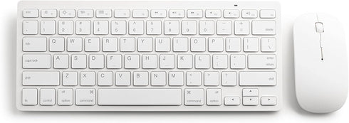 Mason West Slim Wireless Keyboard and Mouse Combo - White - for Desktop/Laptop/Windows/Mac, USB Nano Receiver