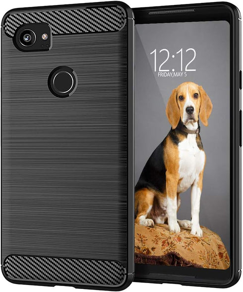 Slim Case for Google Pixel 2 XL, Thin Soft Flexible TPU Rubber Gel Skin, Anti-Scratch Shock Absorption, Brushed Black