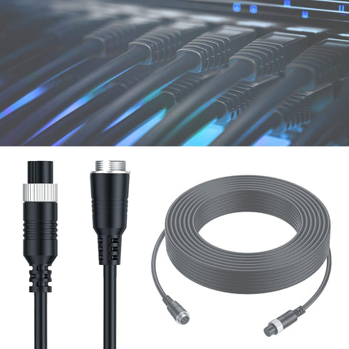 EKYLIN 16FT 5M Waterproof 4-Pin Car Video Extension Cable for CCTV Rearview Camera Truck Trailer