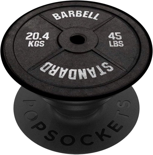 Barbell Weightlifting Plate Gym Workout Body Building Muscle PopSockets PopGrip: Swappable Grip for Phones & Tablets