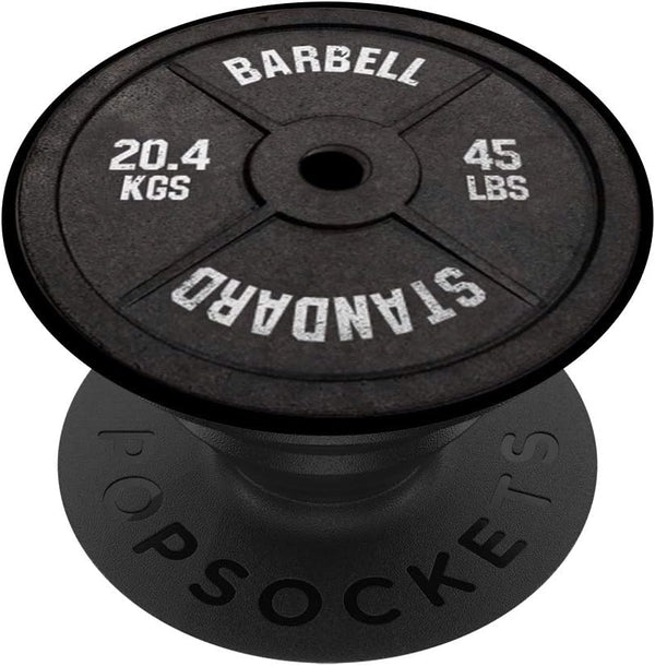 Barbell Weightlifting Plate Gym Workout Body Building Muscle PopSockets PopGrip: Swappable Grip for Phones & Tablets