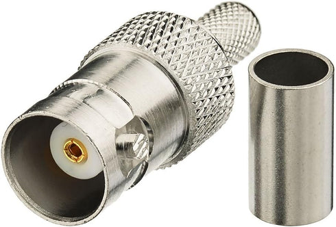 SUPERBAT BNC Crimp Connectors Kit, BNC Male + Female Crimp Solder Attachment for Low Loss Coax Cable