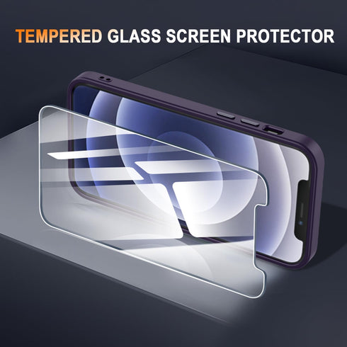 Magnetic Translucent Case for iPhone 12/iPhone 12 Pro, Slim Anti-Fingerprints Shockproof Cover with Screen Protector