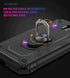 TJS Phone Case for Samsung Galaxy J7, Metal Ring Magnetic Support Protector Cover (Black)