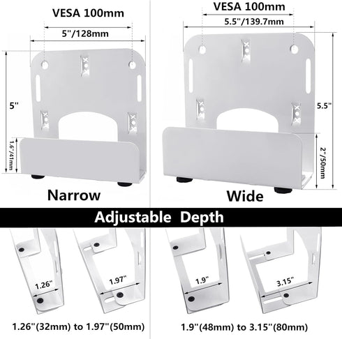 Gmailmall Cable Box Wall Mounting Modem for Most Small Narrow Devices Apple TV, Amazon Fire TV, Cable Box, Mini PC, Mac