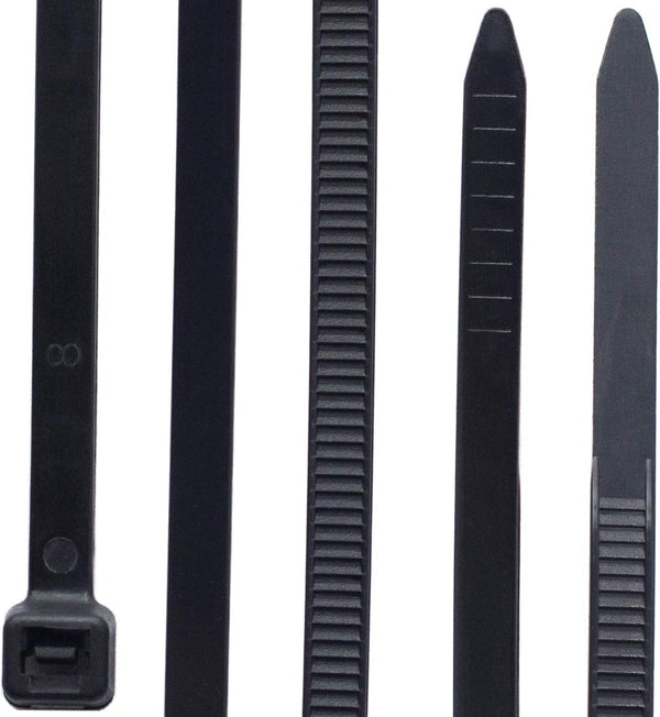 Extra Heavy Duty Cable Ties, Durable Nylon Zip Ties, 14 Inch Auto-Locking Wraps, 100pcs Per Package, 5X350-BLACK