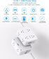 Surge Protector Power Strip, 15 Ft Long Cord with 8 Outlets and 4 USB Ports, Flat Plug for Home Office