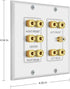 ICESPRING 5.1 10 5 1 Home Theater Surround Sound Distribution Wall Plate Banana Binding Post Coupler for Speakers
