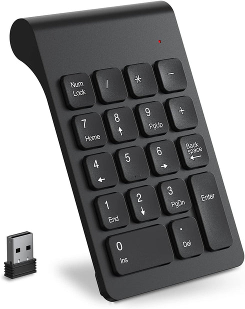 cimetech Wireless Number Pad, 2.4G Numeric Keypad Numpad with USB Receiver, 18 Keys