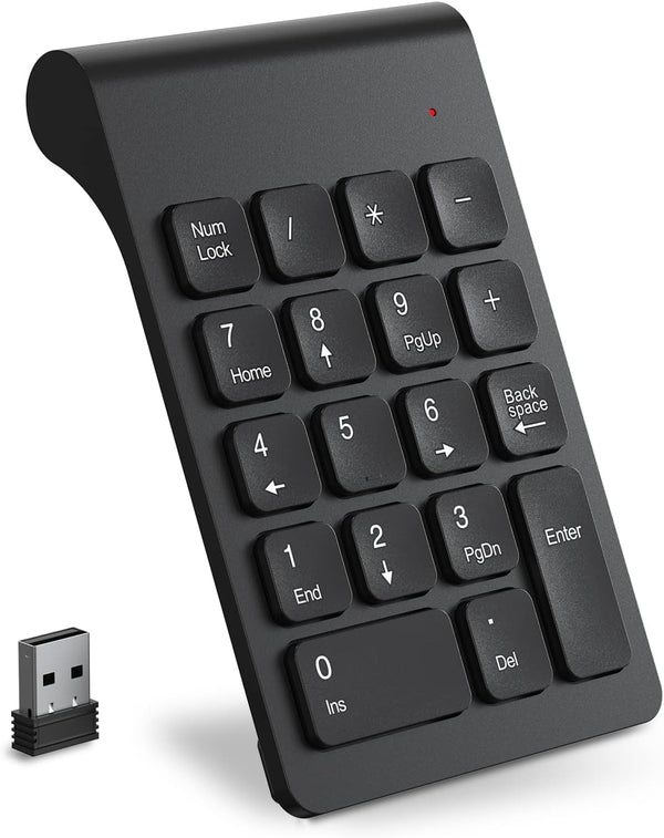 cimetech Wireless Number Pad, 2.4G Numeric Keypad Numpad with USB Receiver, 18 Keys
