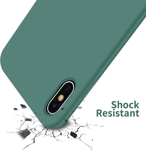 OTOFLY Compatible with iPhone X Case - Ultra Slim Fit Liquid Silicone Case with Full Body Protection, 5.8 inch (Pine