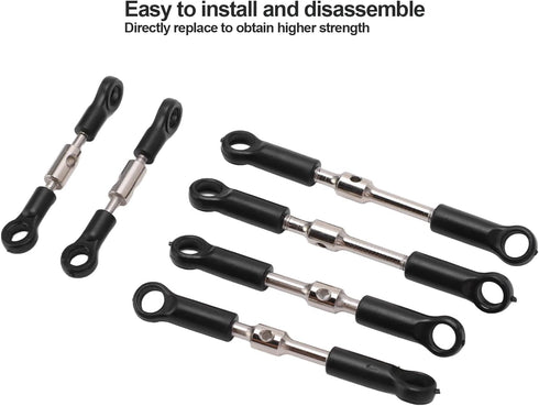 Set 144001 144002 124018 124019 124017 124016 Set, plplaaoo RC Tie Link Rods for WLtoys Remote Control Car Upgrade