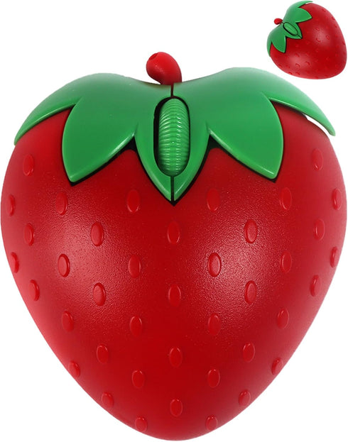 SHARE SUNSHINE Wireless Bluetooth Mouse Cute Red Fruit Strawberry Shape Silent Portable Lightweight USB